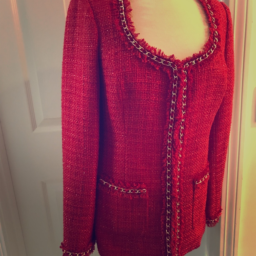 Boston proper size 8 red jacket